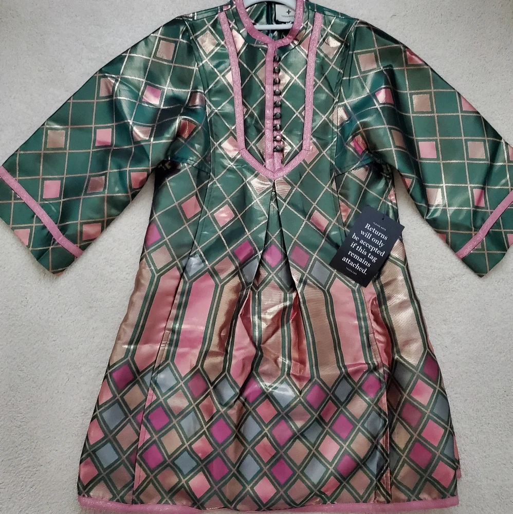 SOLD NWT Tuckernuck Metallic Mosaic Indre Dress szXS - Picture 3 of 15